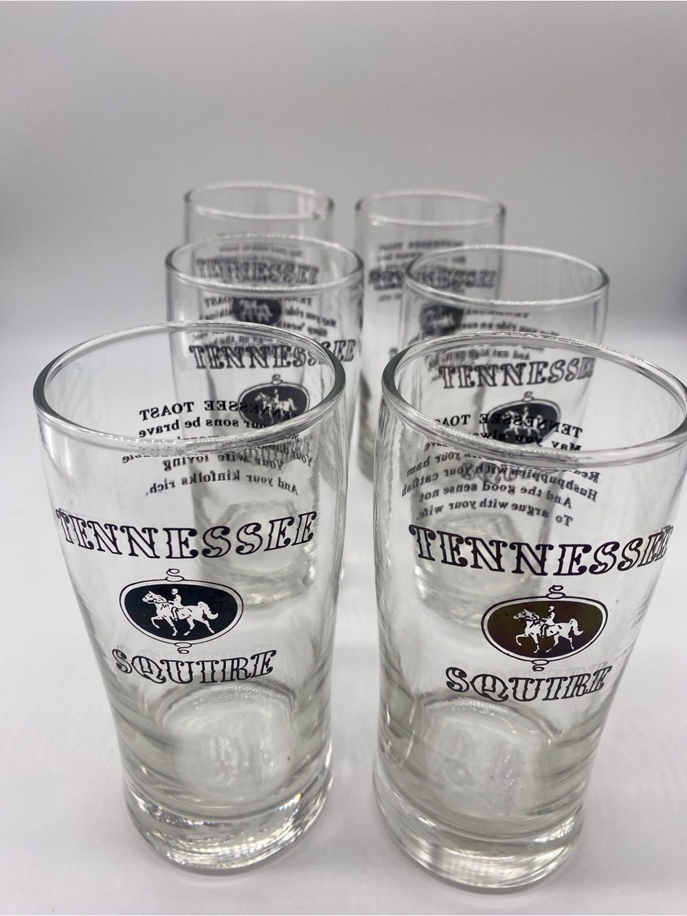 Branded Clear Drinking Glasses - Set of 6